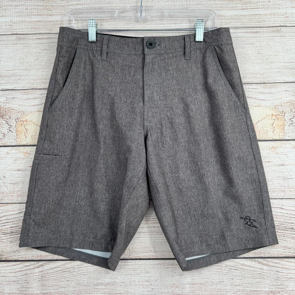 DaHui Hybrid Board Shorts Mens 30 Heathered Gray Surf Beach Skate Drawstring